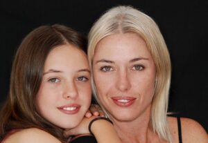 clear skin mom & daghter